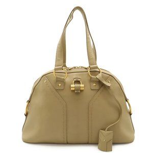 Yves Saint Laurent YSL Muse handbag/shoulder bag in beige leather